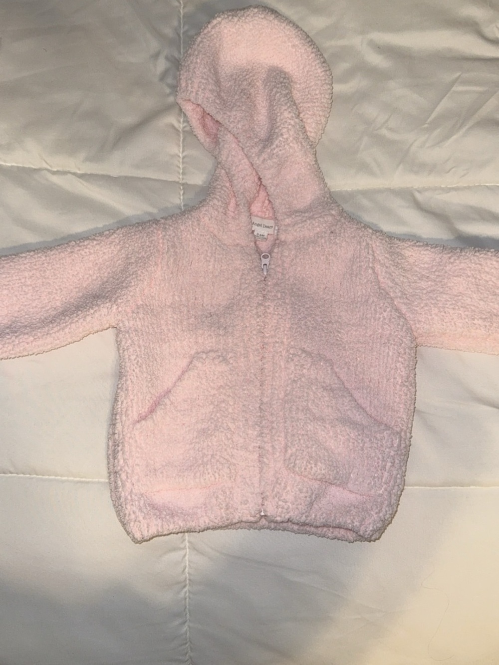 Angel Dear Light Pink Sherpa Hooded Zip Jacket sz. 0-6 mos